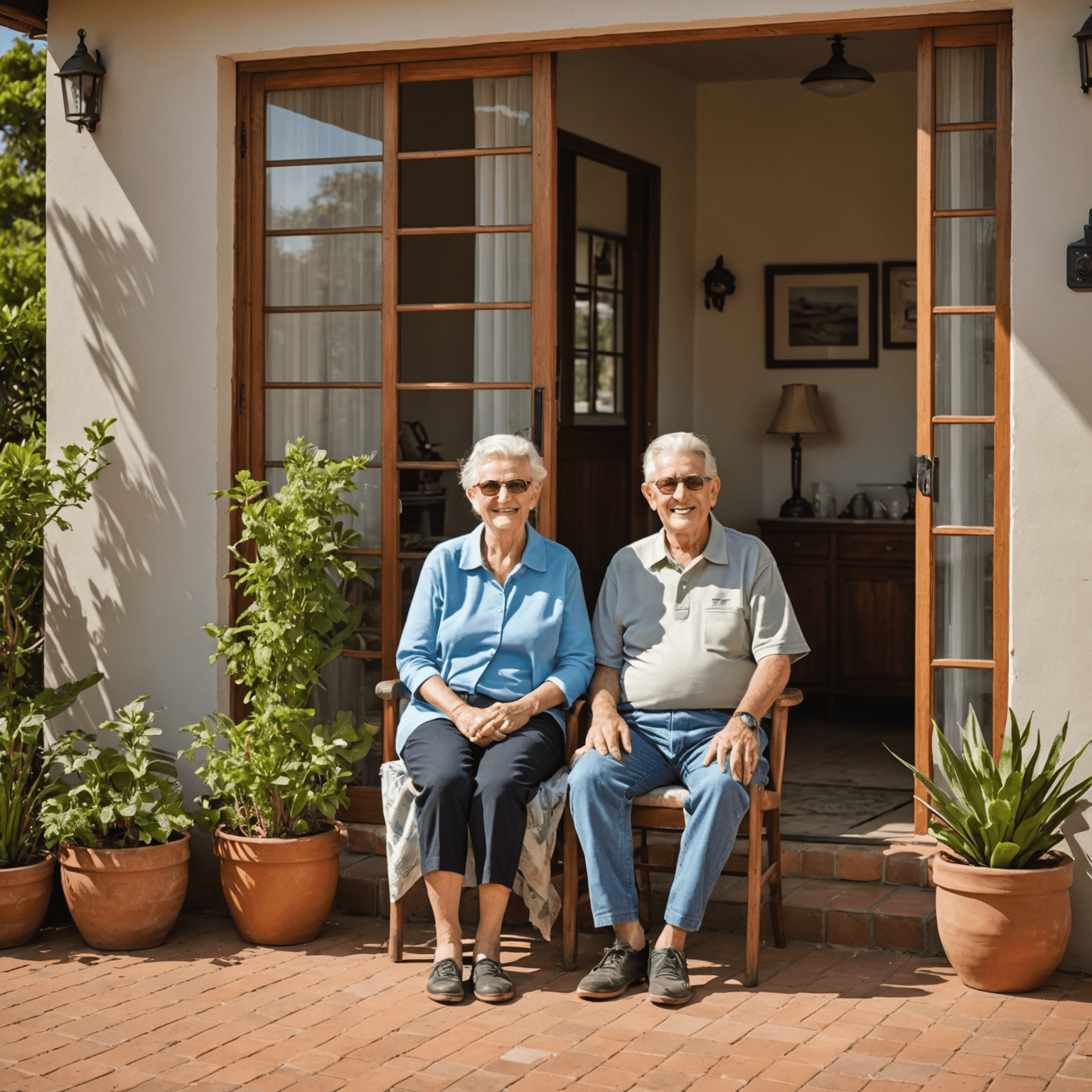 Retired couple enjoying their new home in South Africa